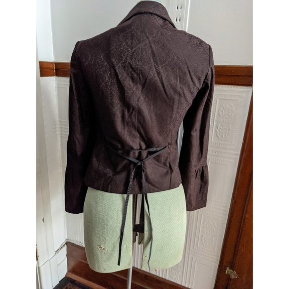 Tristan & Iseut vintage brown brocade jacket with bell sleeves - Picture 8 of 14